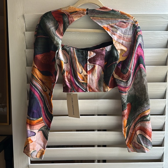 NWT Mara Hoffman Julia Blouse Gemma Print Size 00 - Picture 3 of 8